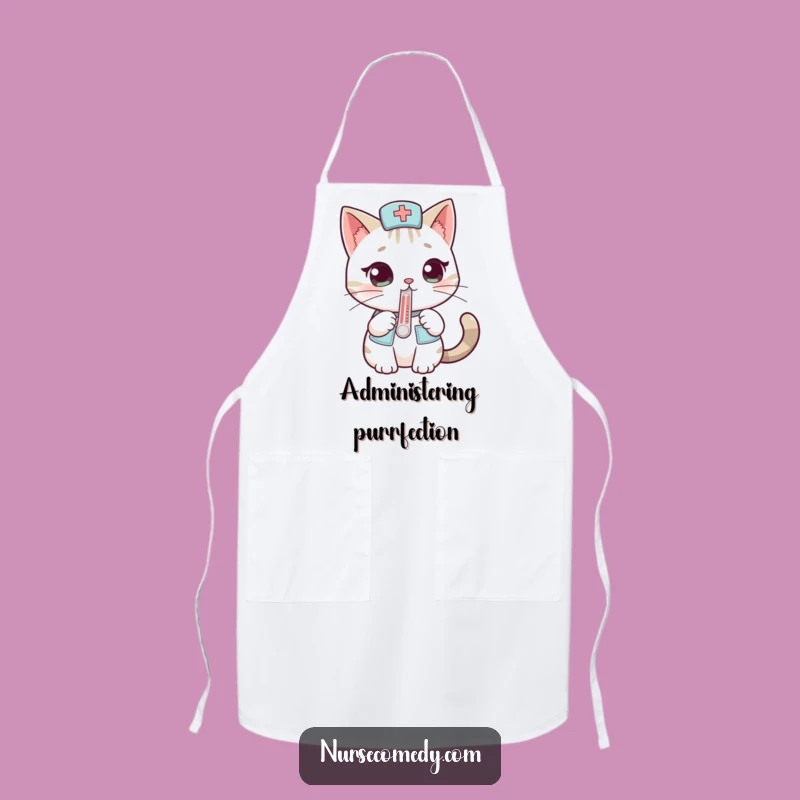 Funny Cat Nurse Apron: Protect Your Clothes with Curious Charm