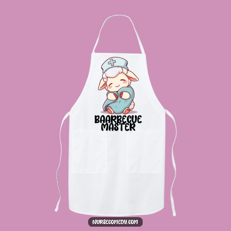 Funny Sheep Nurse Apron: Cute Sleepy Character Kitchen Wear