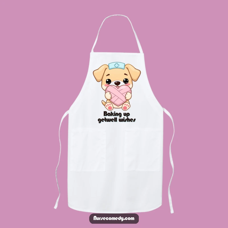 Funny Kawaii Puppy Nurse Heart Apron: Cook with Love and Laughs!