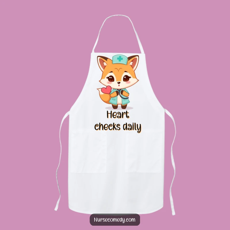 Funny Fox Nurse Apron: Curious Chef's Heart, Hilarious Kitchen Gift