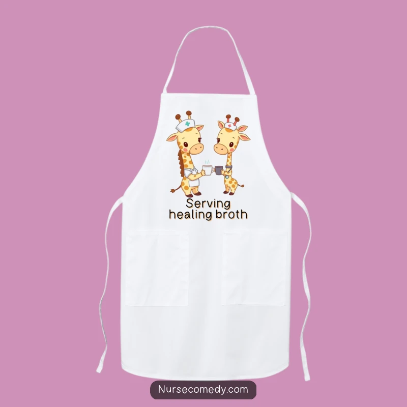 Funny Giraffe Nurse Apron - Cook with Compassion, A Great Gift!