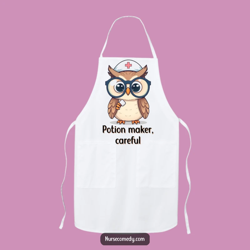 Funny Owl Nurse Apron: Hilarious Spectacle Pill Kitchen Wear
