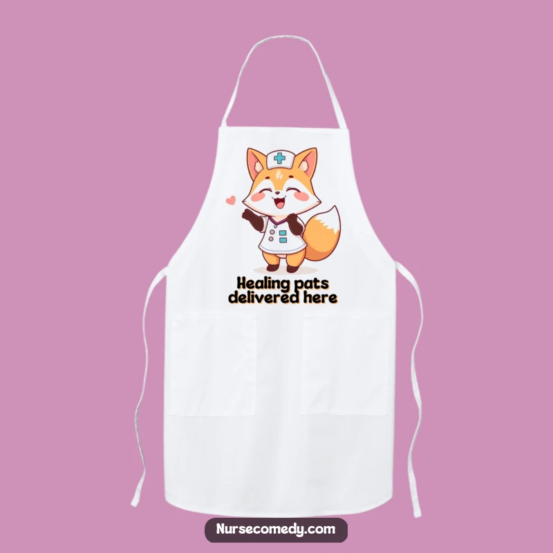 Funny Fox Nurse Apron: Kitchen Fun with a Hilarious Doctor Greeting!