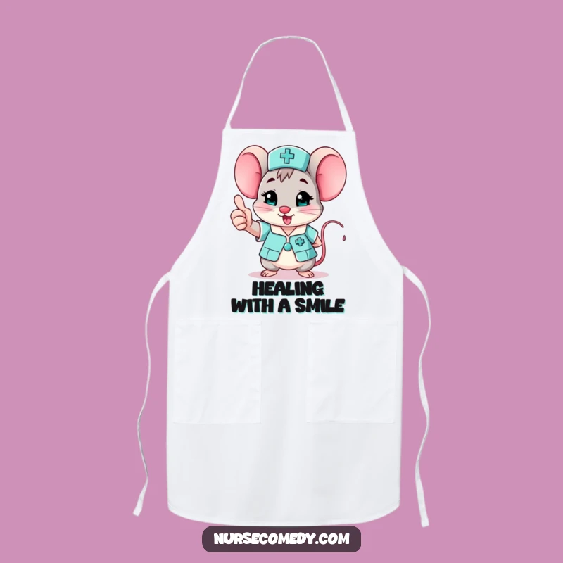 Funny Mouse Nurse Apron: Cheerful Thumbs Up for Kitchen Heroes