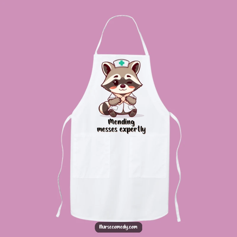 Funny Raccoon Nurse Apron: Cook with Expertise and a Wink