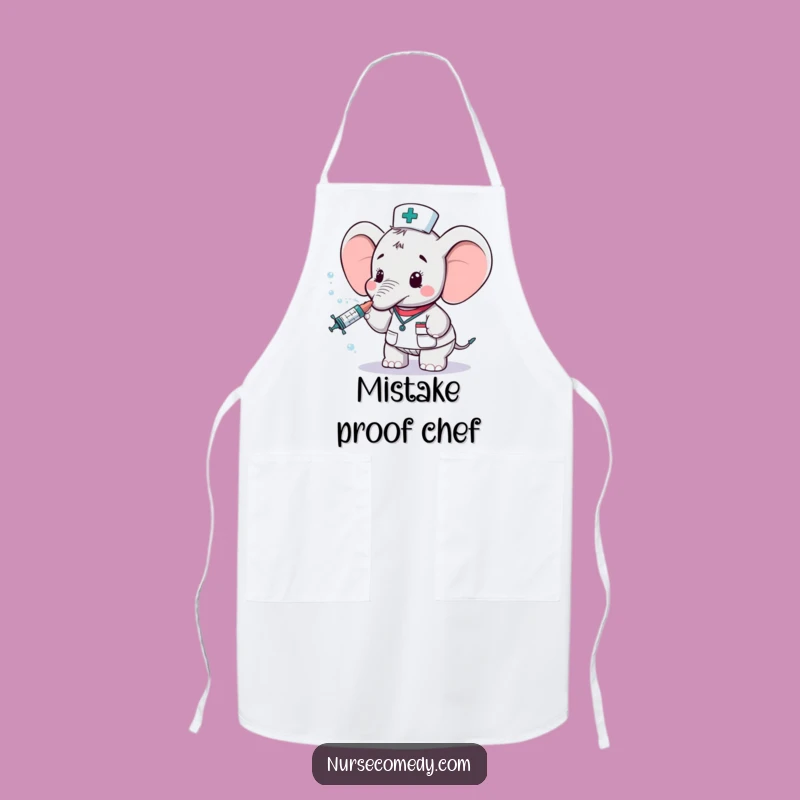 Funny Elephant Nurse Apron: Cute Cartoon Kitchen Wear, Perfect Gift for Chefs