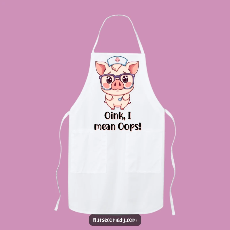 Funny Pig Nurse Apron: Surprised Chef - Perfect Funny Gift!