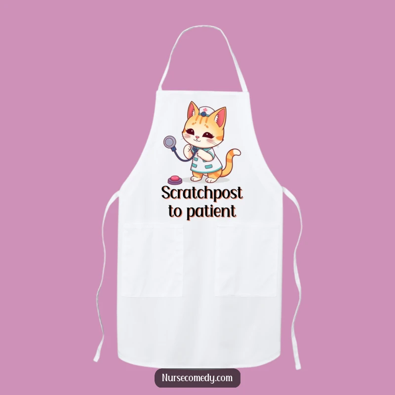 Funny Cat Nurse Apron: Kitchen Feline Doctor Wear, Perfect Humorous Gift for Cooks
