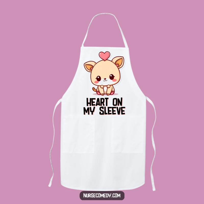 Whimsical Funny Kawaii Animal Apron: Playful Heart Balance, Chef's Funny Gift Essential