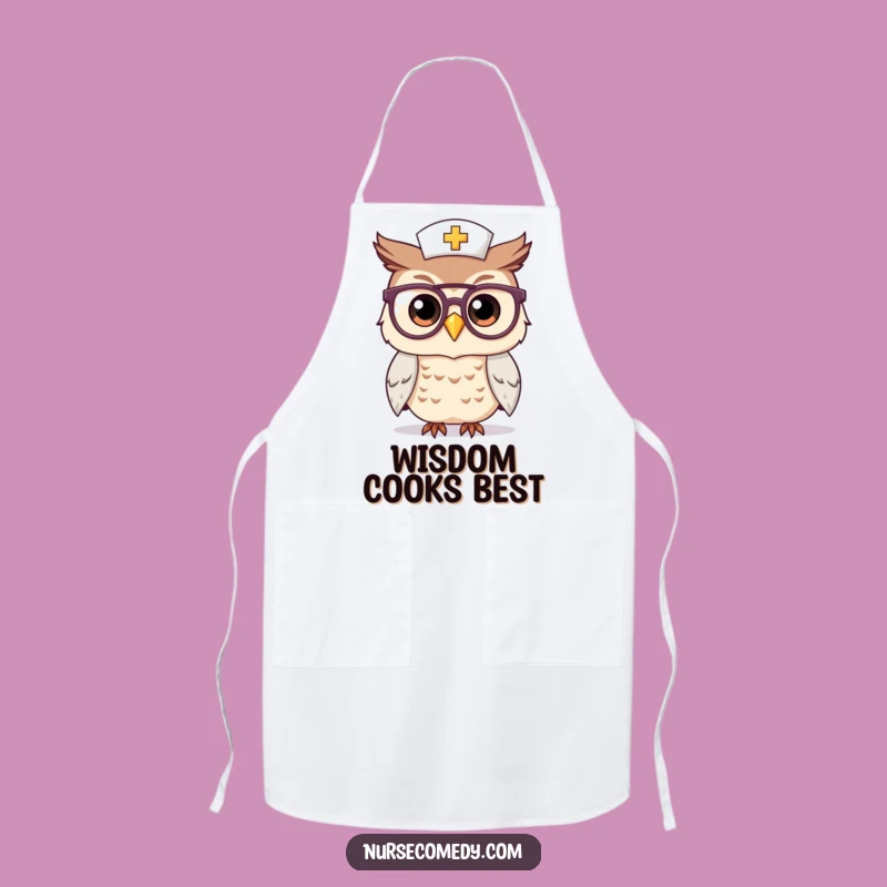 Funny Kawaii Owl Nurse Apron: Cook with Intelligence and Charm in the Kitchen