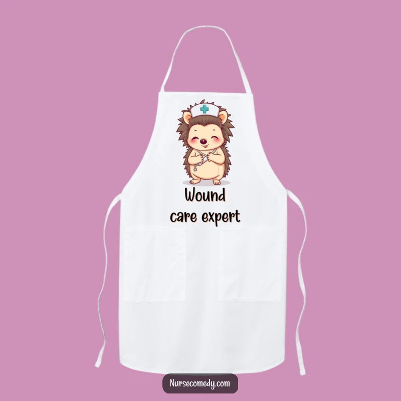 Funny Hedgehog Nurse Apron: Charming Kitchen Accessory for Caring Cooks