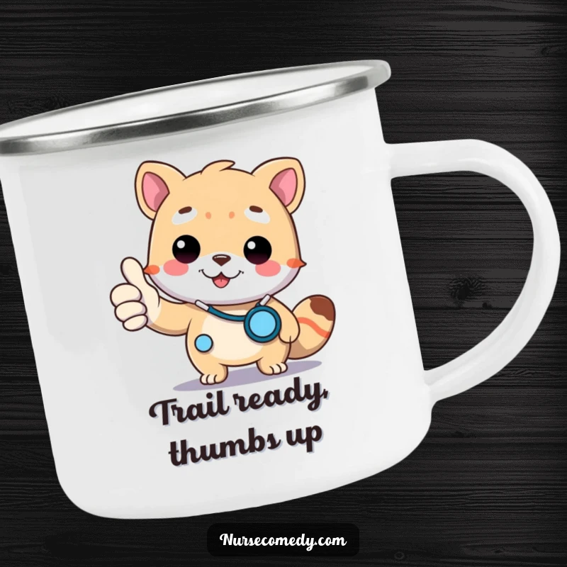 Funny Doctor Animal Camping Mug: A durable mug with a doctor animal character giving a thumbs up and wearing a stethoscope.