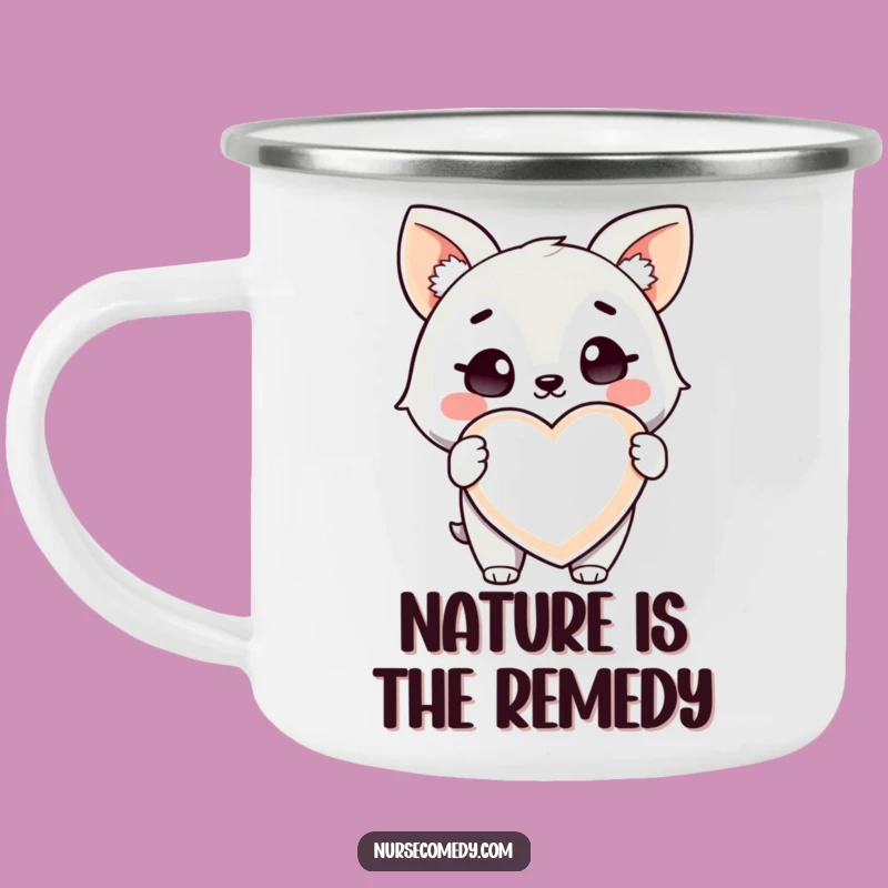 Adventure Funny Health Animal Camping Mug: Winking, Heart Pill, Gift!
