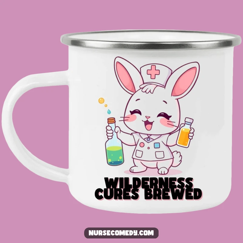Funny Bunny Nurse Camping Mug - Potion Camp Vibes, Perfect Gift!