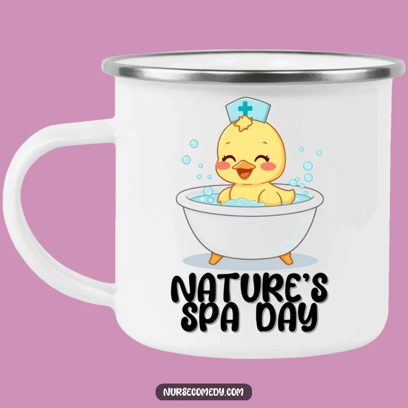 Funny Duckling Nurse Camping Mug: Outdoor Fun with a Splashy Doctor!