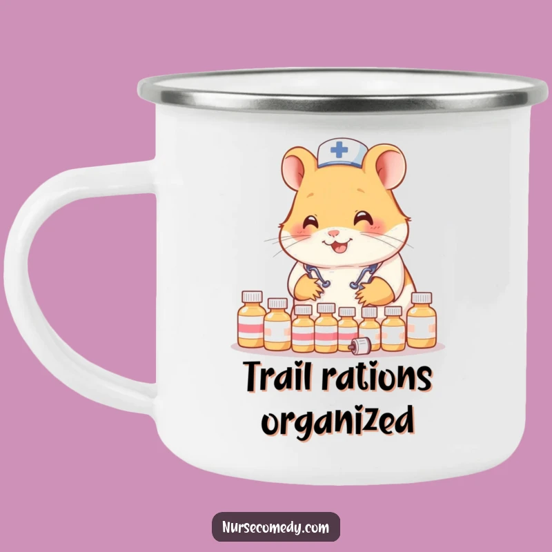 Funny Hamster Nurse Camping Mug: Organized Adventures, Doctor Approved!