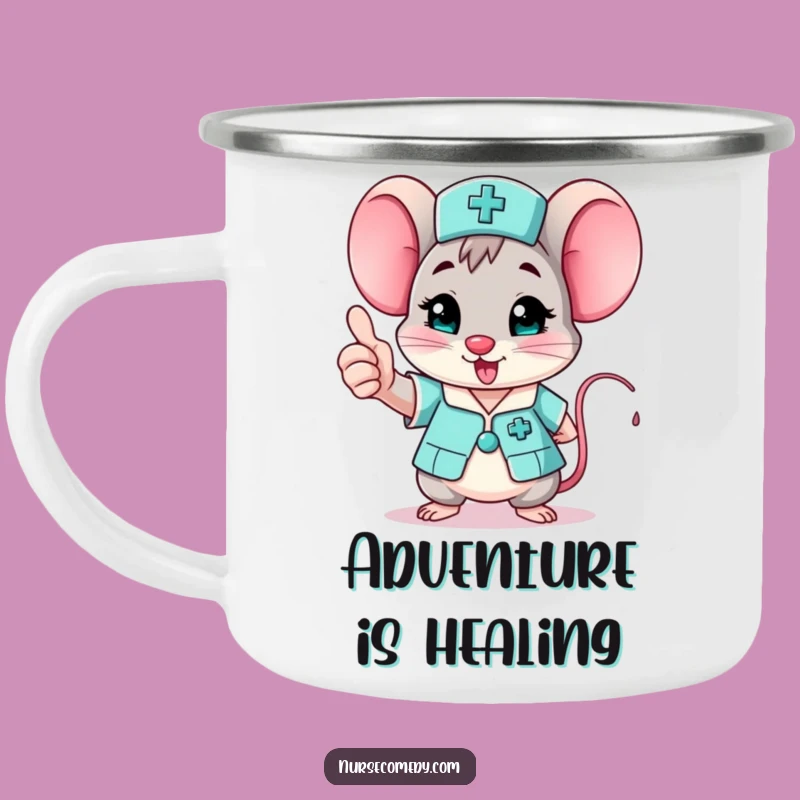Funny Mouse Nurse Camping Mug: Thumbs Up Adventure Gift