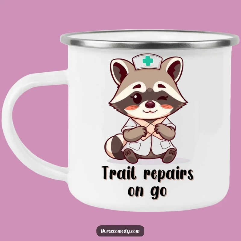 Funny Raccoon Nurse Camping Mug: Expert Care On The Go