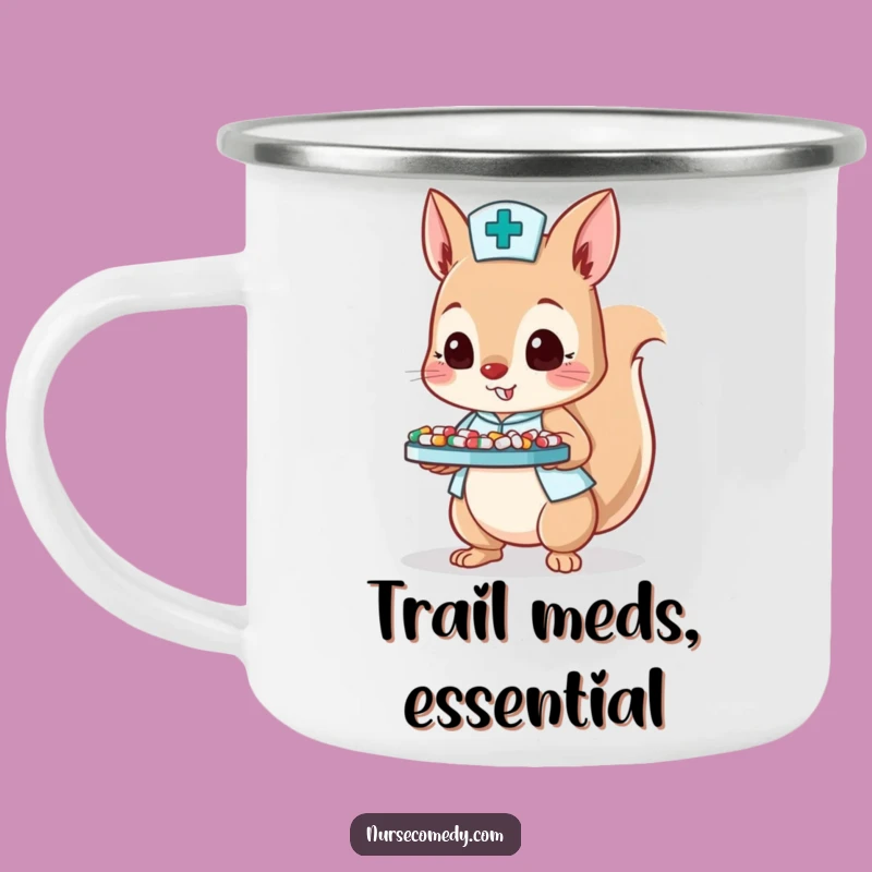 Funny Squirrel Nurse Camping Mug: Durable Drinkware for Busy Adventures