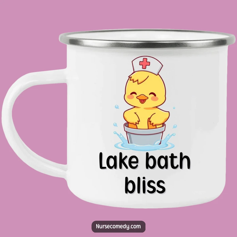Funny Duck Nurse Camping Mug: Happy Splash, Outdoor Doctor Gift