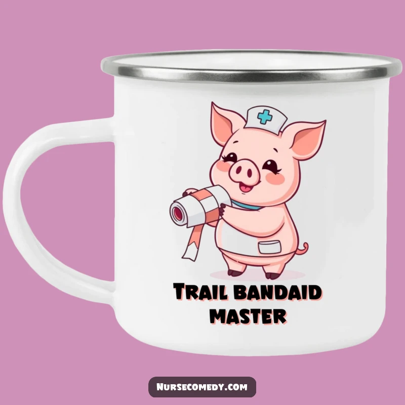 Funny Pig Nurse Camping Mug: Glee Bandage, Outdoor Doctor Gift