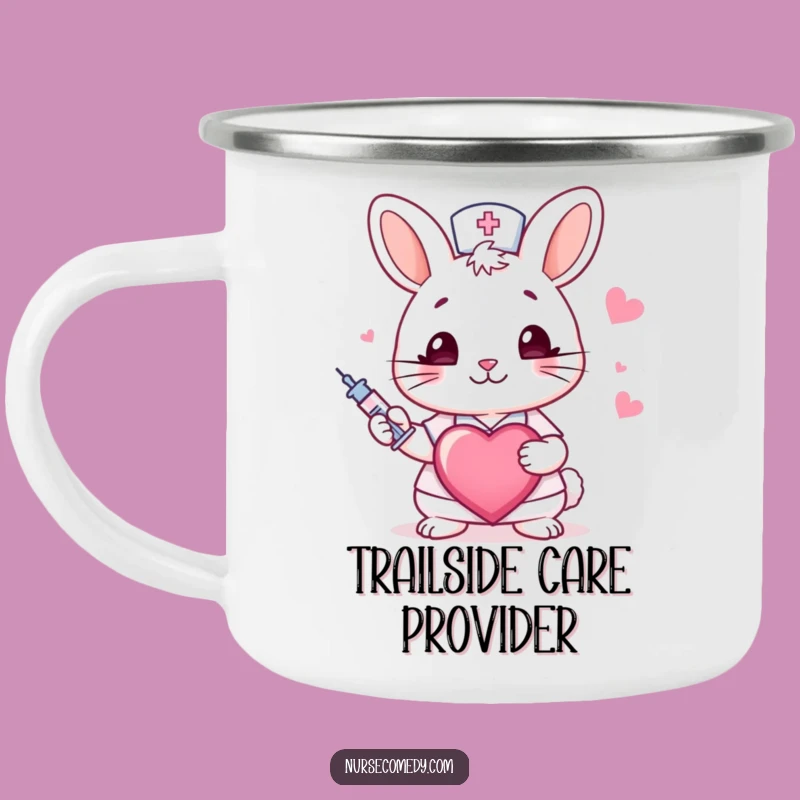 Funny Rabbit Nurse Camping Mug: Durable Winking Bunny Outdoor Gift