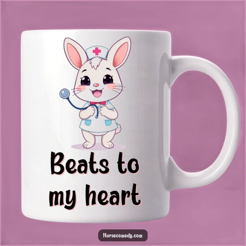 Funny Kawaii Bunny Nurse Mug: Merry Stethoscope Bounce - Get Well Gift!