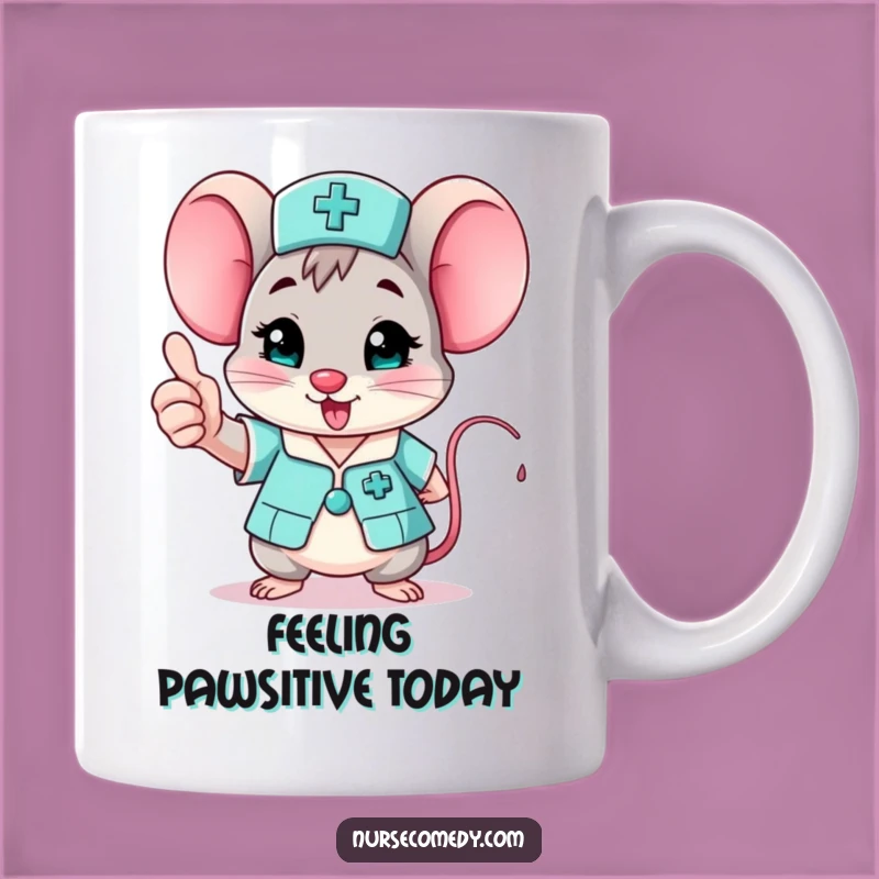 Funny Mouse Nurse Mug: Cheerful Thumbs Up Gift for Healthcare Heroes