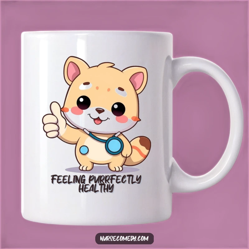Funny Doctor Animal Mug: Thumbs Up Character with Stethoscope, Perfect Gift!