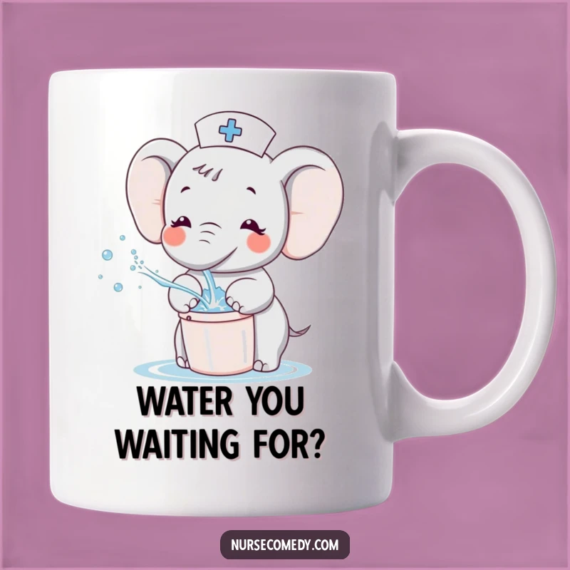 Funny Kawaii Elephant Nurse Mug - Joyful Cartoon Character Cute Gift for Nurses