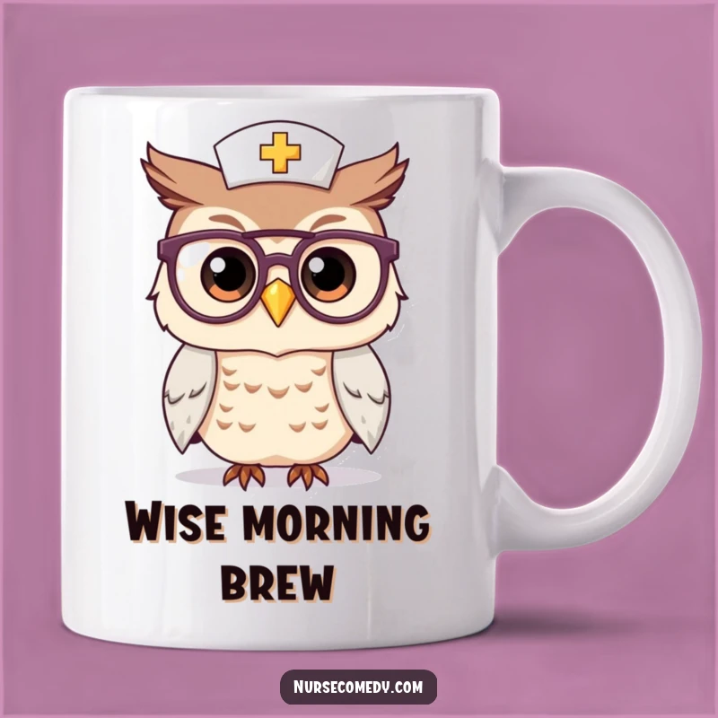 Funny Kawaii Owl Nurse Mug: Wise and Whimsical Gift for Caring Professionals Who Love Cute Owls