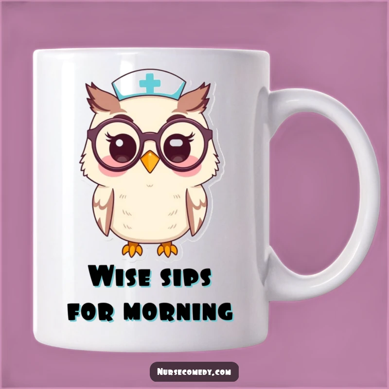 Funny Kawaii Owl Nurse Specs Mug: The Perfect Funny Gift for Wise Healers
