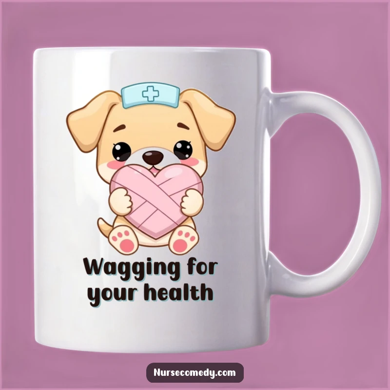 Funny Kawaii Puppy Nurse Heart Mug: The Perfect Funny Gift for Caring Souls