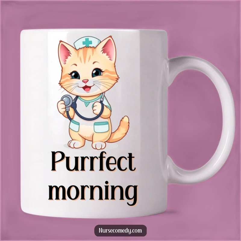 Funny Kitten Nurse Mug - Adorable Feline Gift for Vet Lovers