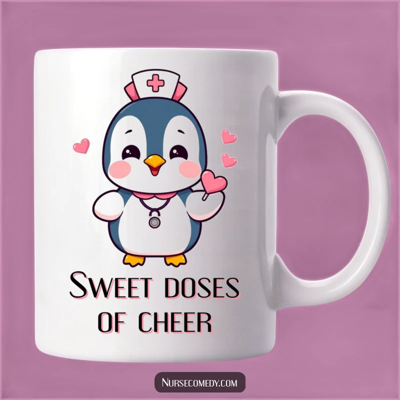 Funny Penguin Nurse Mug: Sweet Candies, Happy Doctor Gift for Healthcare Heroes