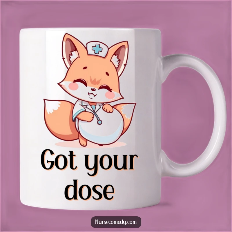 Funny Fox Nurse Mug: Playful Medicine Humor Funny Gift