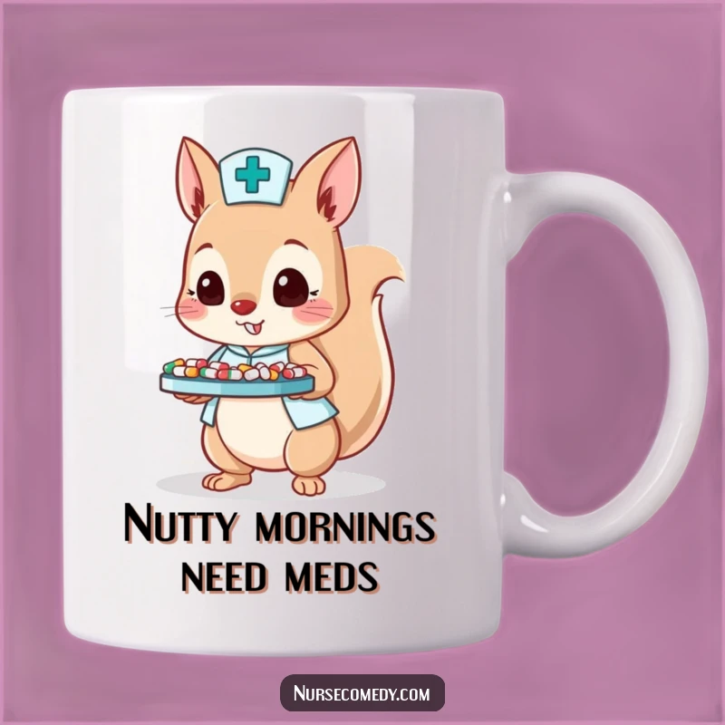 Funny Squirrel Nurse Mug: Energetic Healthcare Hero Gift for Busy Mornings
