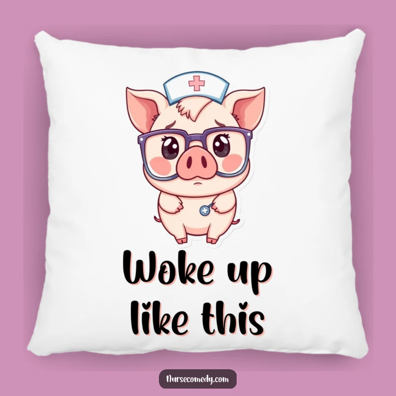 Cozy Funny Pig Nurse Pillow: Surprise Behind Big Glasses - Gift Idea