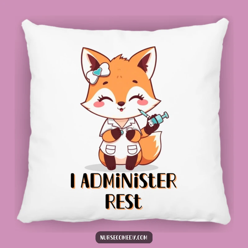 Funny Fox Nurse Pillow - Soft, Cozy, and Hilarious Decor Gift