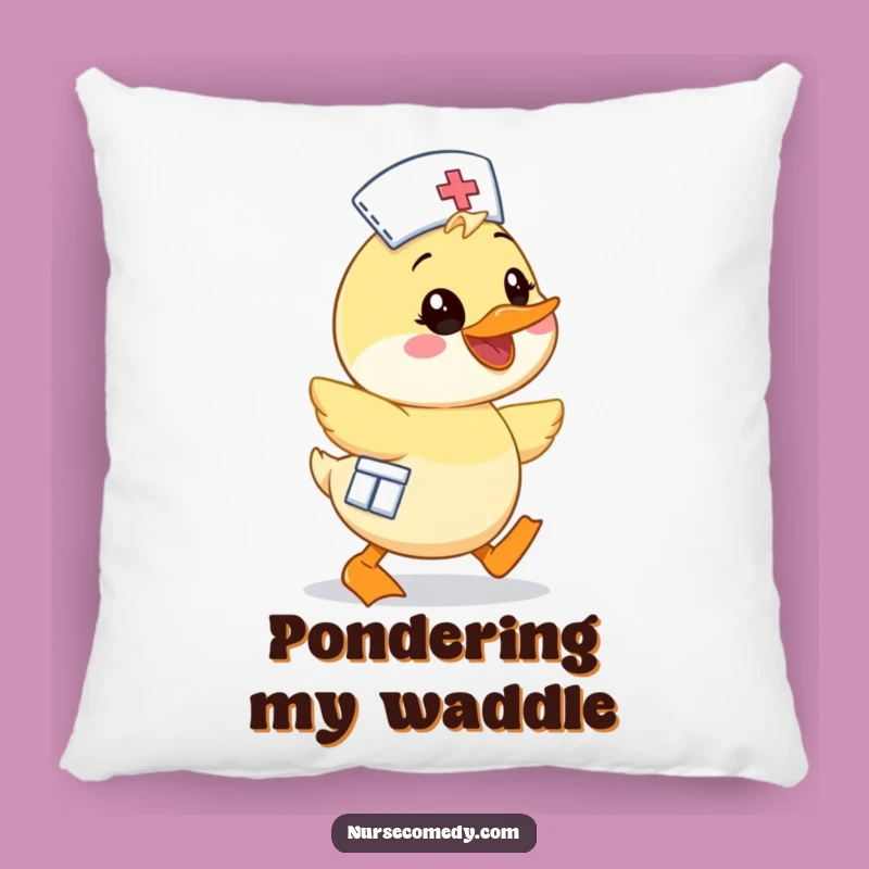 Funny Kawaii Duck Nurse Pillow - Cute Cartoon Waddling Character Throw Pillow Gift