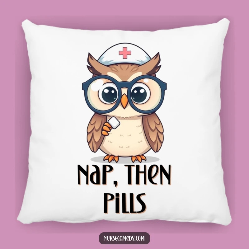 Funny Owl Nurse Pillow: Comfy & Clever Spectacle Pill Cushion