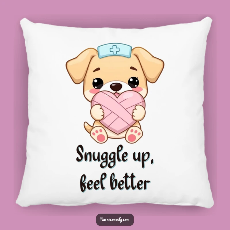 Funny Kawaii Puppy Nurse Heart Pillow: Cuddle Up with Sweet and Soft Humor