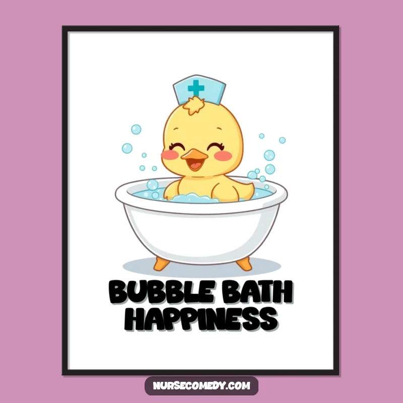 Funny Duckling Nurse Digital Art: Instant Download Bath Print!