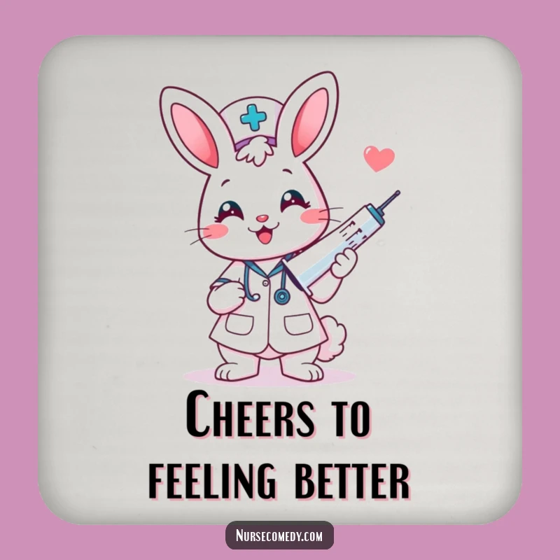 Funny Kawaii Bunny Nurse Coasters - Protect Surfaces with Charm