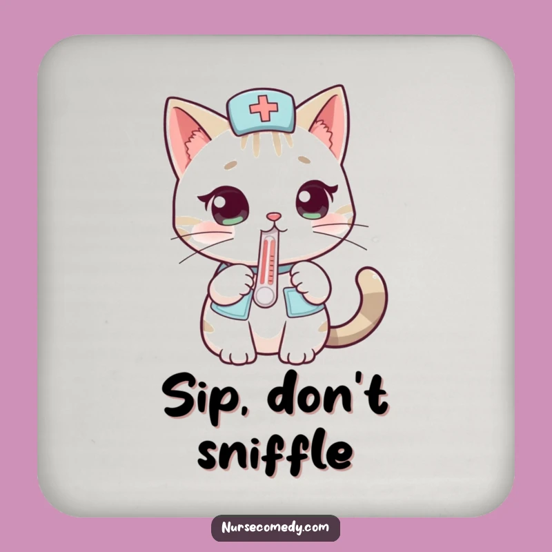 Funny Cat Nurse Coasters: Protect Surfaces with Curious Cuteness
