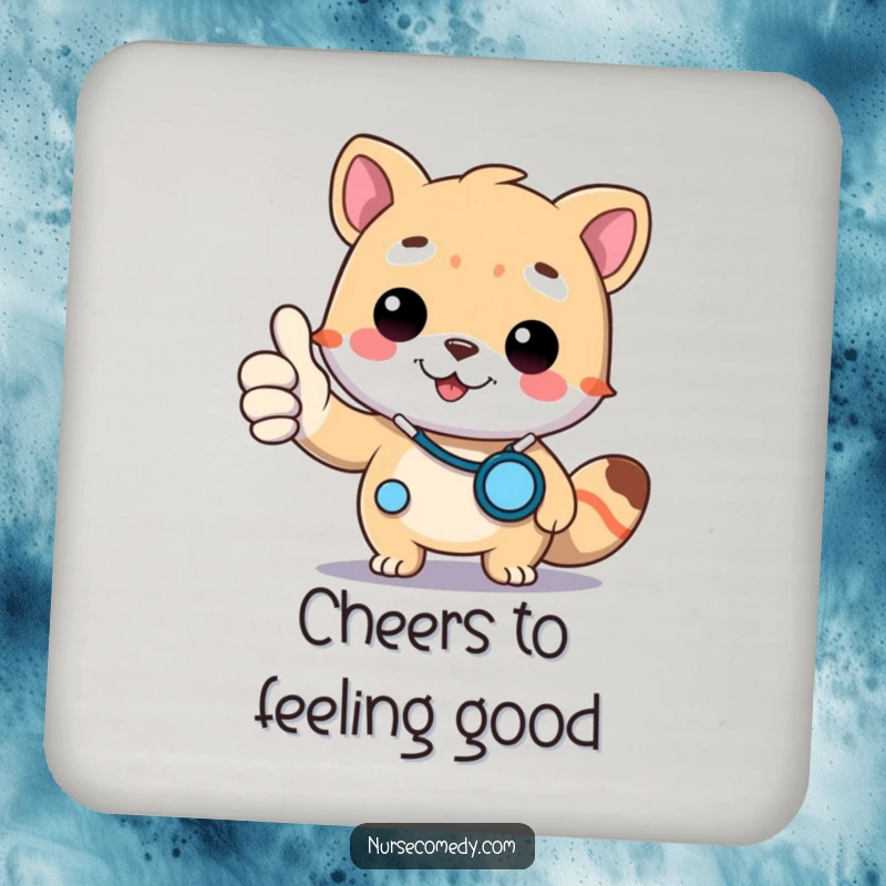 Funny Doctor Animal Coaster: A coaster featuring a doctor animal character giving a thumbs up with a stethoscope.