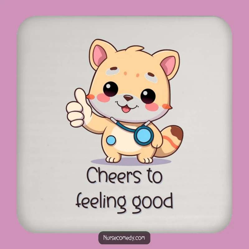 Funny Doctor Animal Coaster: Thumbs Up Protection, Stethoscope Style, Party Gift!