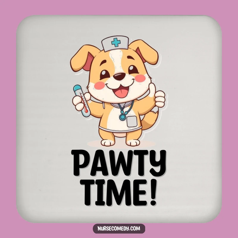 Funny Dog Nurse Coaster Set: Protect Surfaces with a Happy Pup