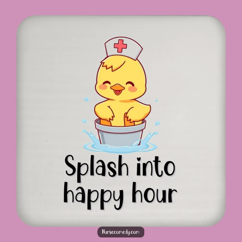 Funny Duck Nurse Coaster: Happy Splash Protection, Doctor Gift