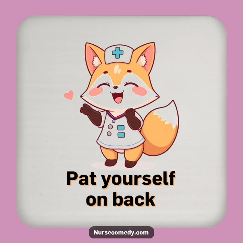 Funny Fox Nurse Coaster: Protect Surfaces with a Hilarious Doctor!